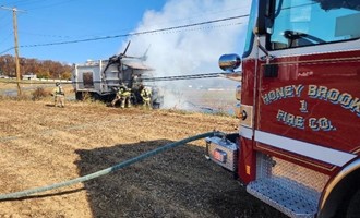 Trash Truck Fire in Honey Brook Twp.