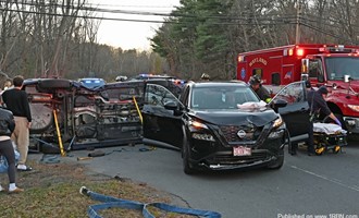 Two-Car Crash with Rollover in Weston