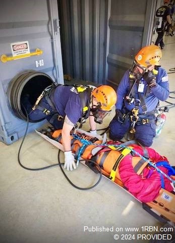 Electric Boat FD members train to become Confined Space Rescue Technicians