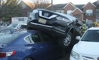 Car Lands On Top of Other Car Following MVA in Fair Lawn