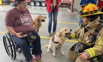 Seminole County Fire Department Hosts Service Dogs in Training Familiarization