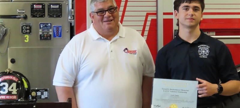 FASNY awards scholarship to graduating Westbrookville, NY high school firefighter