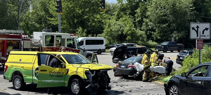 Norwich 3 Car Accident with Entrapment
