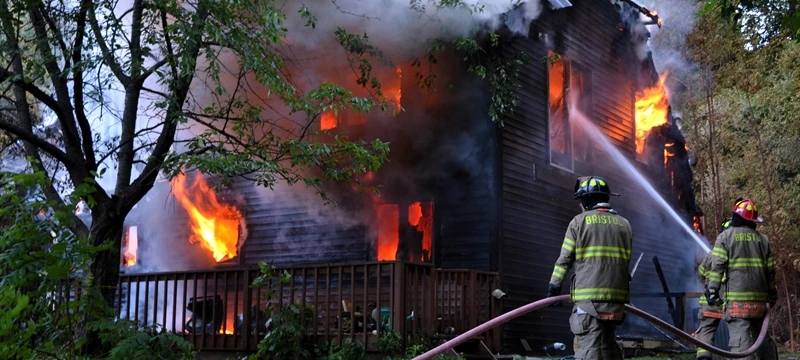 3 alarm blaze destroys home in South Bristol