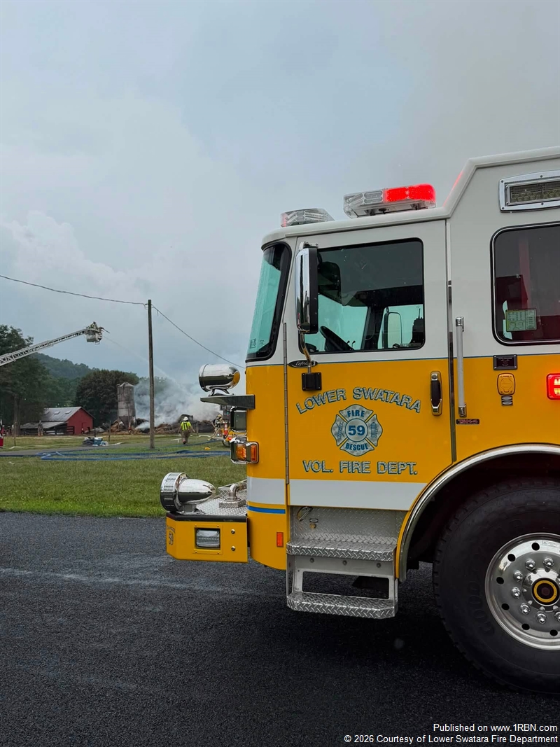 Lower Swatara Responds on Mutual Aid to Barn Fire