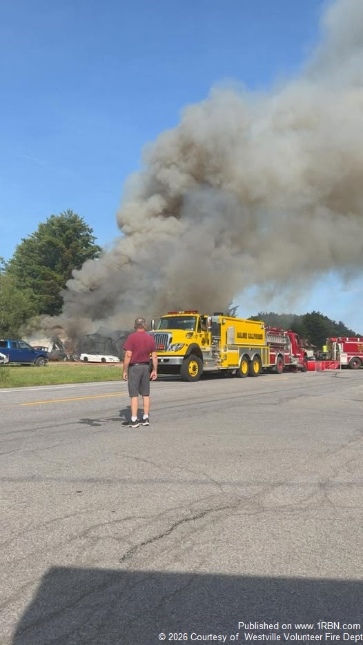 Westville Firefighters Battle Garage Fire on Route 37