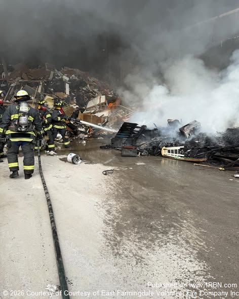 Two Handlines Deployed at East Farmingdale Fire