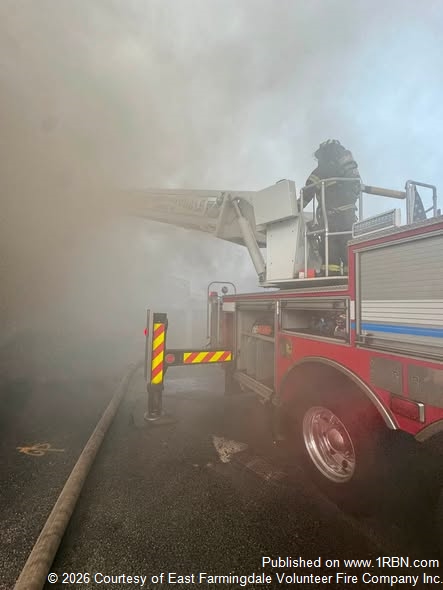Five Master Streams Used at East Farmingdale Fire